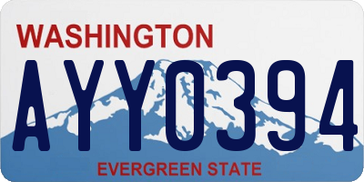 WA license plate AYY0394