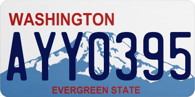 WA license plate AYY0395