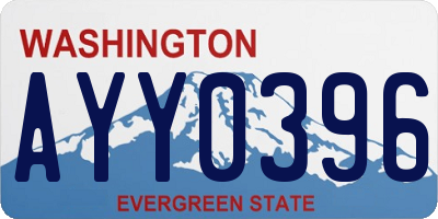 WA license plate AYY0396