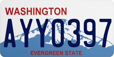 WA license plate AYY0397