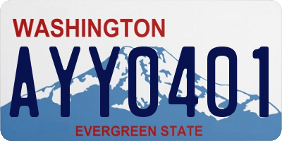 WA license plate AYY0401