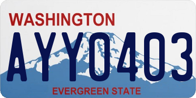 WA license plate AYY0403