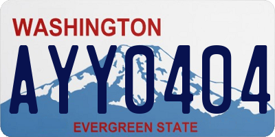 WA license plate AYY0404