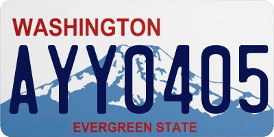 WA license plate AYY0405