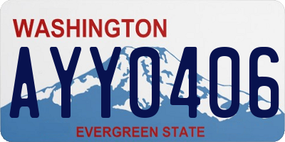 WA license plate AYY0406