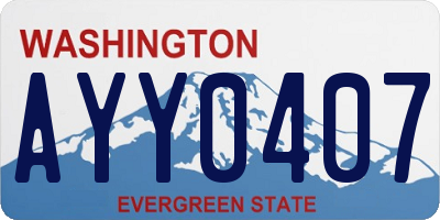 WA license plate AYY0407