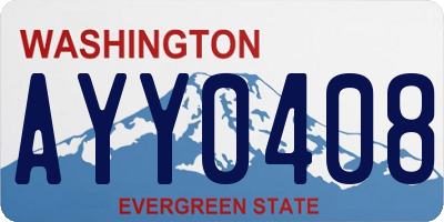 WA license plate AYY0408