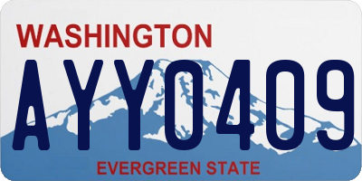 WA license plate AYY0409