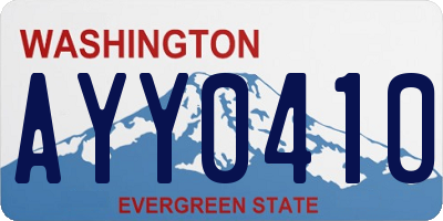 WA license plate AYY0410