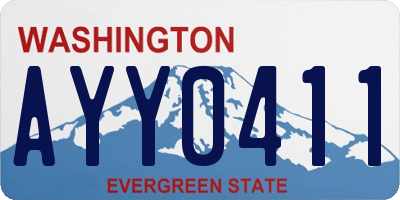 WA license plate AYY0411