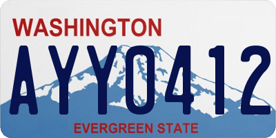 WA license plate AYY0412