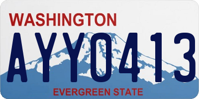 WA license plate AYY0413