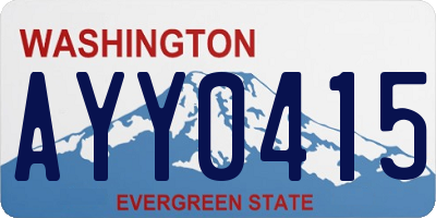 WA license plate AYY0415