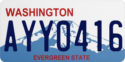 WA license plate AYY0416