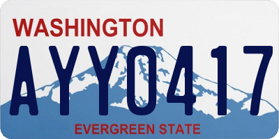 WA license plate AYY0417