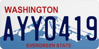 WA license plate AYY0419