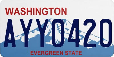 WA license plate AYY0420