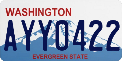 WA license plate AYY0422