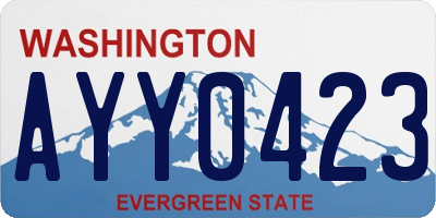 WA license plate AYY0423