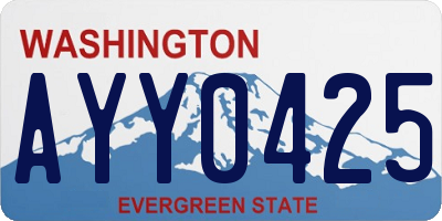 WA license plate AYY0425