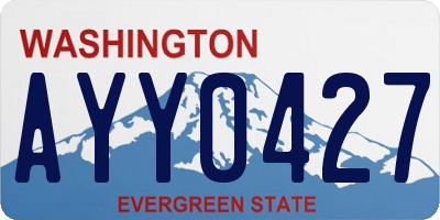 WA license plate AYY0427