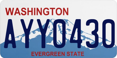 WA license plate AYY0430