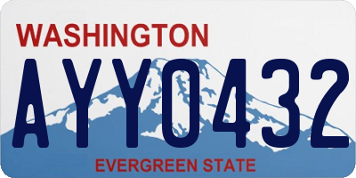 WA license plate AYY0432