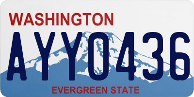 WA license plate AYY0436