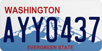 WA license plate AYY0437