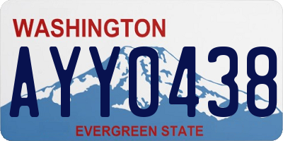 WA license plate AYY0438