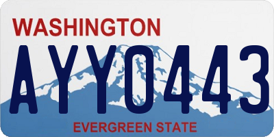 WA license plate AYY0443