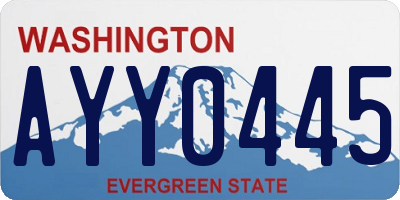 WA license plate AYY0445