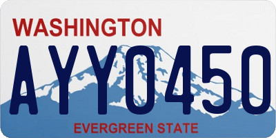 WA license plate AYY0450