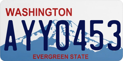 WA license plate AYY0453