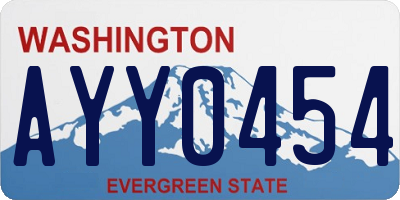 WA license plate AYY0454