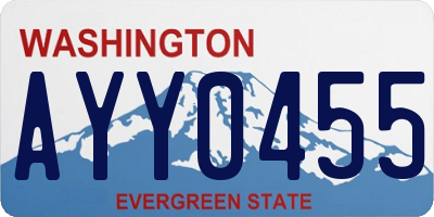 WA license plate AYY0455