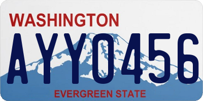 WA license plate AYY0456