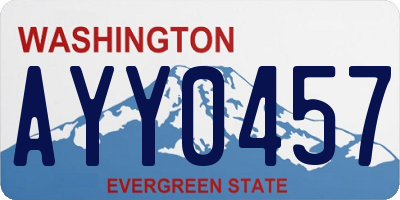 WA license plate AYY0457