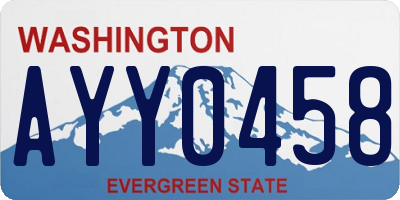 WA license plate AYY0458