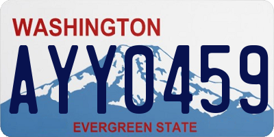 WA license plate AYY0459