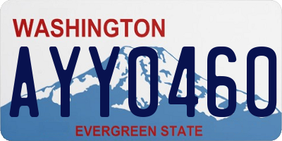 WA license plate AYY0460