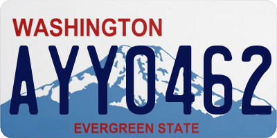 WA license plate AYY0462