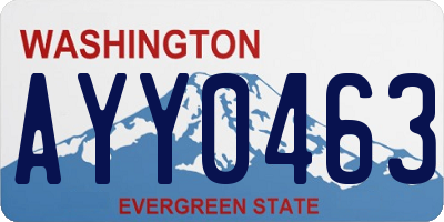 WA license plate AYY0463