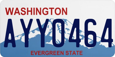 WA license plate AYY0464