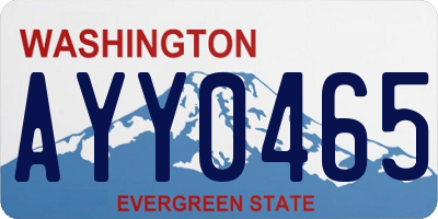 WA license plate AYY0465