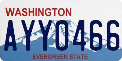 WA license plate AYY0466