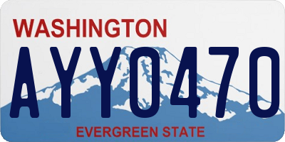 WA license plate AYY0470