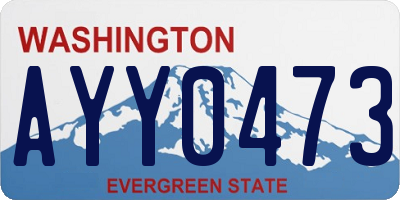 WA license plate AYY0473