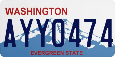 WA license plate AYY0474