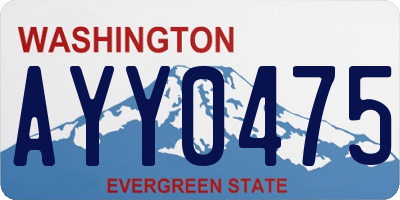 WA license plate AYY0475